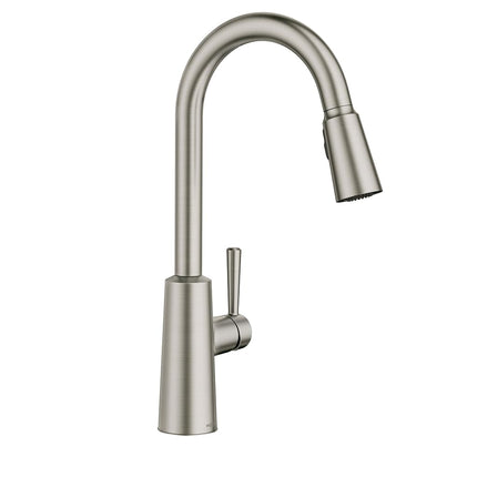 Moen 7402 Riley Pull-Down Spray High-Arc Kitchen Faucet with Reflex and Power Cl, Spot Resist Stainless