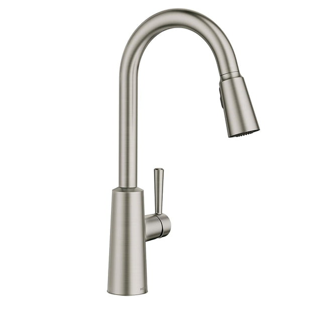 Moen 7402 Riley Pull-Down Spray High-Arc Kitchen Faucet with Reflex and Power Cl, Spot Resist Stainless