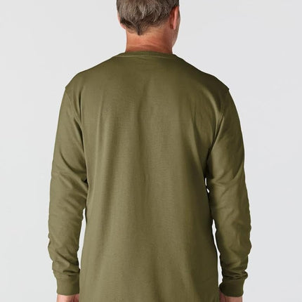 Carhartt Men's Loose Fit Heavyweight Long-sleeve Logo Sleeve Graphic T-shirt, Dark Bronzed Green Heather, XXXL Tall