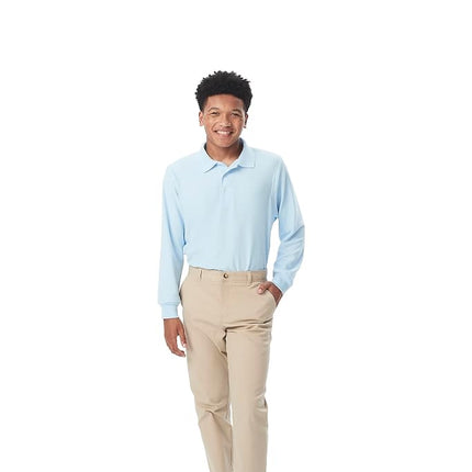 French Toast Men's Adjustable Waist Stretch Straight Fit Chino Pant (Standard & Husky), Khaki, 34W x 32L