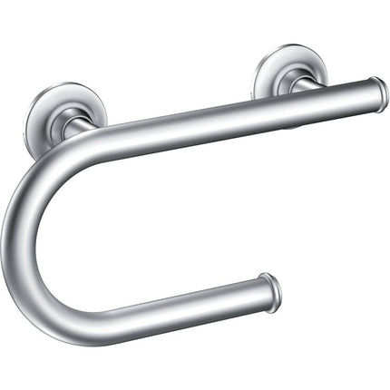 Moen LR2352DCH Barre d'appui de sécurité de salle de bain de 8 po avec porte-papier toilette intégré, chromé