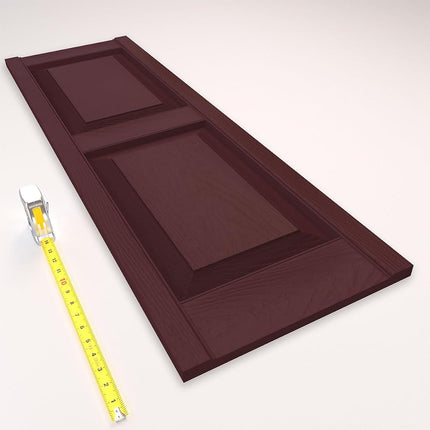12"W x 43"H Lifetime Vinyl, Standard Two Equal Panels, Raised Panel Shutters, w/Installation Shutter-Lok's & Matching Screws (Per Pair), Bordeaux