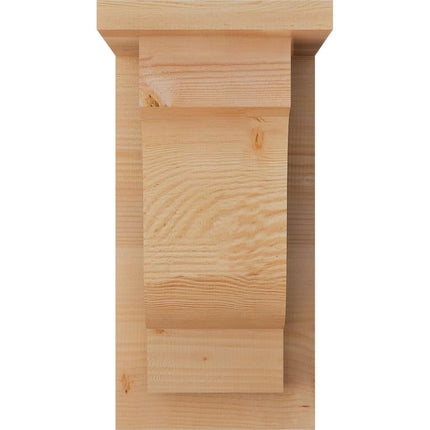 Ekena Millwork COR06X08X12NEW01RDF Newport Rough Sawn Corbel with Backplate, 6" Width x 8" Depth x 12" Height, Douglas Fir