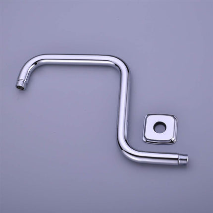 TRUSTMI Bras de Douche 13 Pouces avec Bride, Tuyau de Remplacement Courbé en S pour Tête de Douche, en Acier Inoxydable, Chrome