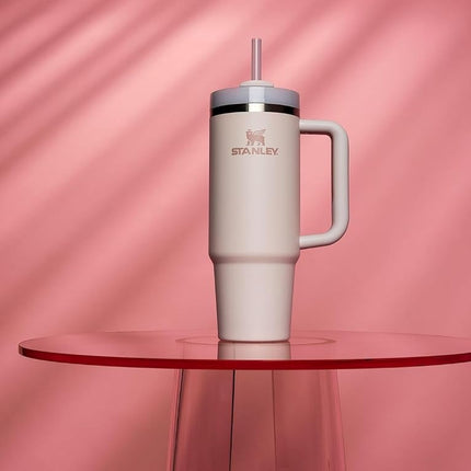 Stanley Quencher H2.0 FlowState Stainless Steel Vacuum Insulated Tumbler with Lid and Straw for Water, Iced Tea or Coffee, Smoothie and More, Rose Quartz 2.0, 30 OZ / 0.89 L