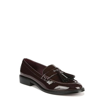 Franco Sarto Women's Carolynn Slip on Tassel Loafers, Hickory Brown Patent, 6.5