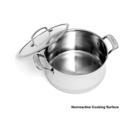 CUISINART 444-24 Contour Acero Inoxidable Olla para Salsa de 6 Cuartos con Tapa de Cristal, Plateado