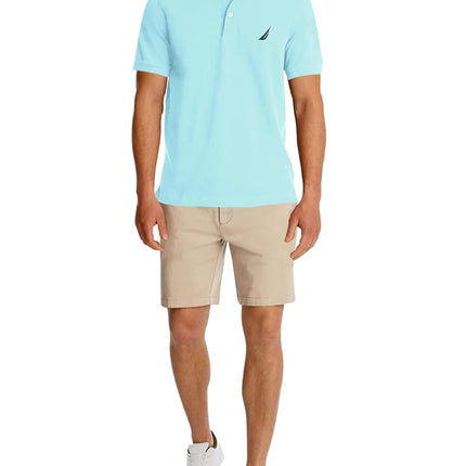 Nautica Men's Short Sleeve Solid Stretch Cotton Pi