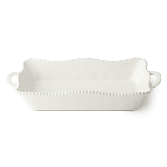 Perlette Cream Medium Rectangular Ceramic Baker – 