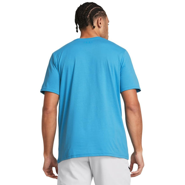 Under Armour T-shirt à manches courtes en coton Lifestyle avec logo pour homme, couleur Topaze bleue, taille XS