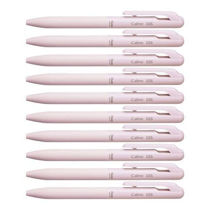 Pentel Calme Ballpoint Pen, 0.35mm, Pink, 10 Count
