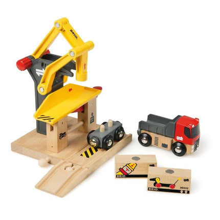 BRIO World Freight Goods Station for Kids Age 3 Years Up - Wooden Railway Train Accessories and Add Ons