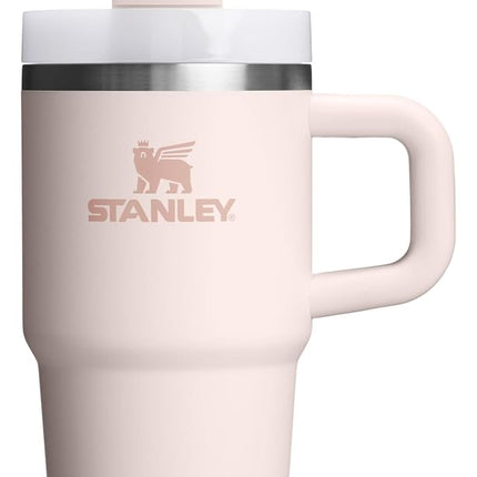 Stanley Quencher H2.0 Cup with Handle and Straw, 600 ml, Flowstate Lid with 3 Levels | Cup Holder Compatible for Travel | Insulated Stainless Steel Cup | BPA Free | Rose Quartz 2.0