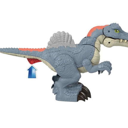 Imaginext Jurassic World Dinosaur Toy, Ultra Snap Spinosaurus with Lights Sounds and Chomping Action plus Figure for Preschool Play, HML41,Multicolor,Large