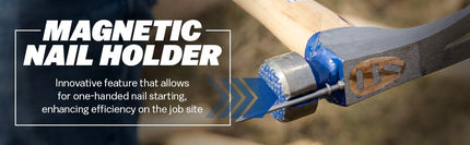 Vaughan California Framing Hammer, 19 oz, Milled Face, Nail Starter, Made in USA, VN11605