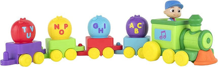 CoComelon Train musical de l'Alphabet avec JJ - Comprend un train de l'alphabet avec musique, sons et phrases - 4 wagons de l'alphabet, 1 figurine de chef de gare JJ - Joue des extraits de la chanson 'ABC' - Jouets pour enfants et tout-petits