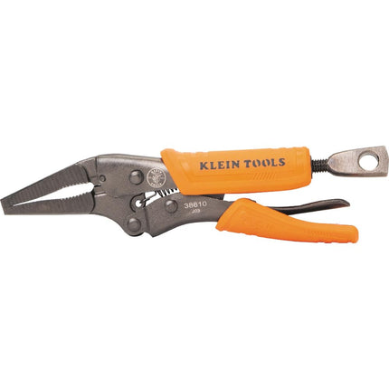 Klein Tools 38610 Locking Plier, Long Nose with Lever Release Handles, High Torque, Ideal for Tight Spaces, 4-Inch