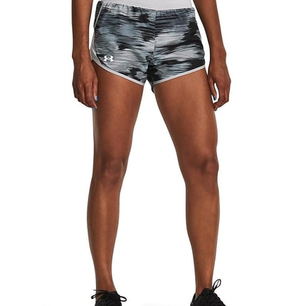 Under Armour Women's Fly by 2.0 Printed Running Shorts, (020) Halo Gray/Gravel/Reflective, XL