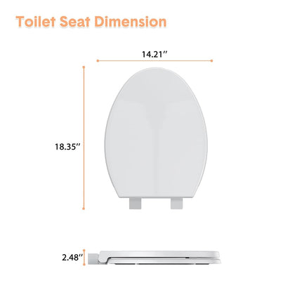 Funda de Asiento de Inodoro Alargado, Asiento de Inodoro Alargado de PP con Tapa Plana de Liberación Rápida, Fácil de Quitar y Limpiar para Renovación de Baño, Apartamento Familiar, Aseo de Invitados