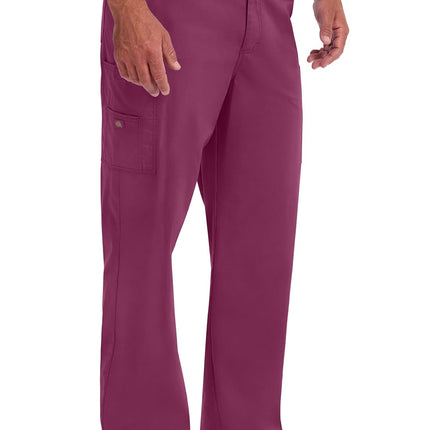 Dickies Men's Pull-On Pant with 7 Pockets Elastic Waistband with Button Closure 81006, Wine, XX-Large Big Tall