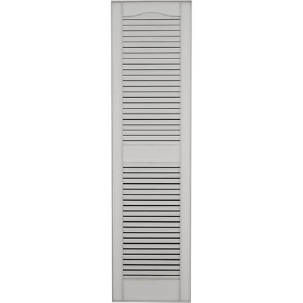 Ekena Millwork Lifetime Vinyl LL1S14X03900WH Standard Cathedral Top Center Mullion, Open Louver Vinyl Shutters, w/Installation Shutter-Lok's & Matching Screws (Per Pair), 14 1/2"W x 39"H, White
