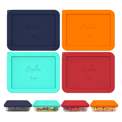 Sophico 6 Cup Rectangle Silicone Storage Cover Lid