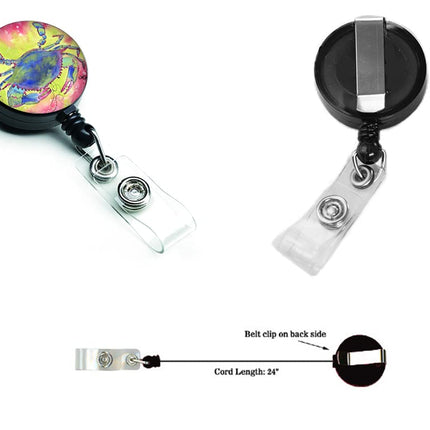 Caroline's Treasures 8343BR Crab Retractable Badge Reel, for Nurses ID Badge Holder with Clip Retractable Employee Badge Holder,