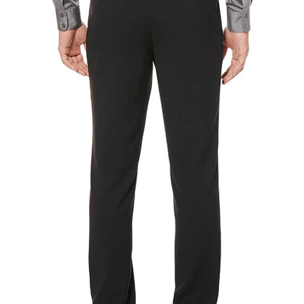 Perry Ellis mens42FB4320Slim Fit Flat Front Pant Dress Pants - Black - 28W x 30L