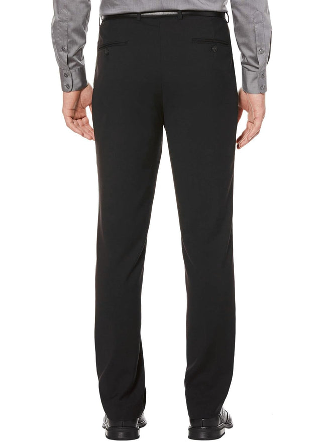 Pantalones de vestir Perry Ellis para hombre 42FB4320 corte ajustado frente liso - Negro - 28W x 30L