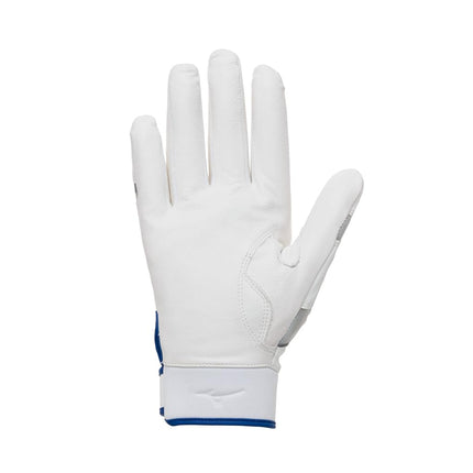Guantes de bateo Mizuno para mujer, blanco/azul real, pequeño