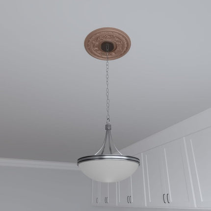 Ekena Millwork CMP13BACAC Baltimore Thermoformed PVC Ceiling Medallion (Fits Canopies up to 5 1/4"), 13"OD, Aged Copper