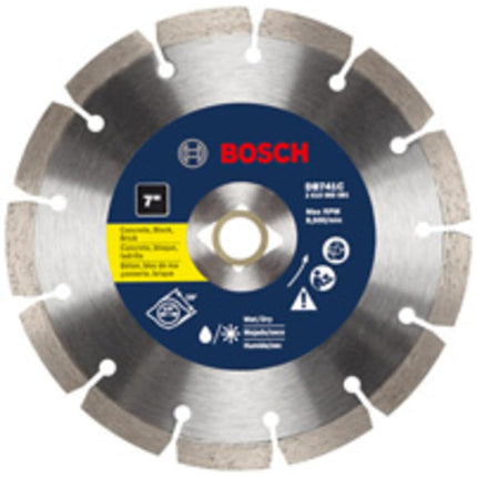 BOSCH DB441C 4 in. Premium Segmented Rim Diamond Blade with 7/8 in. Arbor for Universal Rough Cut Wet/Dry Cutting Applications in Concrete, Brick, Block