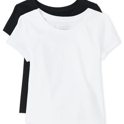 The Children's Place Girls' Toddler Basic Layering Tee 2-Pack T-Shirt, Multi Clr, 18-24 Months