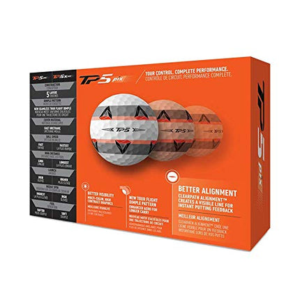 TaylorMade TM21 TP5 pix Golf Balls 12 Ball Pack White