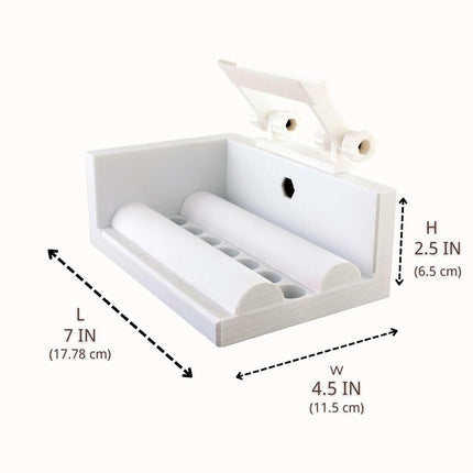 Manual Label Applicator - Precision Labeler for Bottles and Jars, Ideal for Candles, Wine/Beer Containers, Beauty and Essential Oil Products, Adjustable Height for Easy Labeling (White)