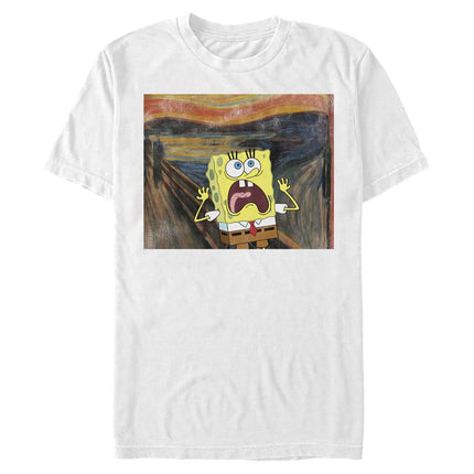 Nickelodeon Men's Big & Tall Sponge Scream T-Shirt, White, X-Large Tall