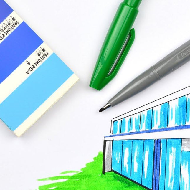 Pentel Sign Pen - Blue, Pack of 12