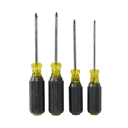 Klein Tools 85664 Screwdriver Set, Made in USA, Square Recess with Color Coded Handles and Heat Treated, Chrome Plated Shafts, 4-Piece