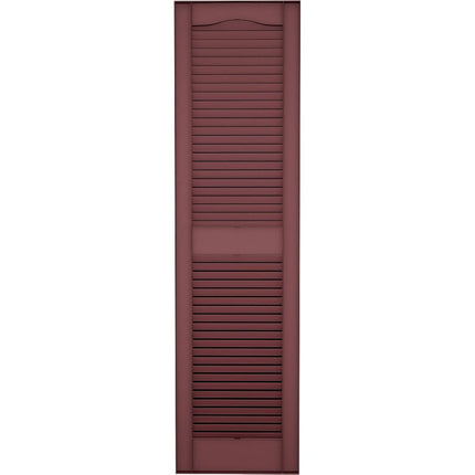Ekena Millwork Lifetime Vinyl LL1S14X02500WN Standard Cathedral Top Center Mullion, Open Louver Vinyl Shutters, w/Installation Shutter-Lok's & Matching Screws (Per Pair), 14 1/2"W x 25"H, Wineberry