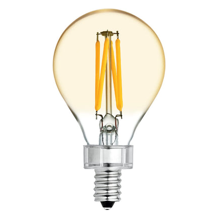 GE Lighting 36555 Dimmable LED Vintage Style 5.5 (60-Watt Replacement), 400-Lumen Light Bulb with Candelabra Base A15, 2-Pack, Warm Candle