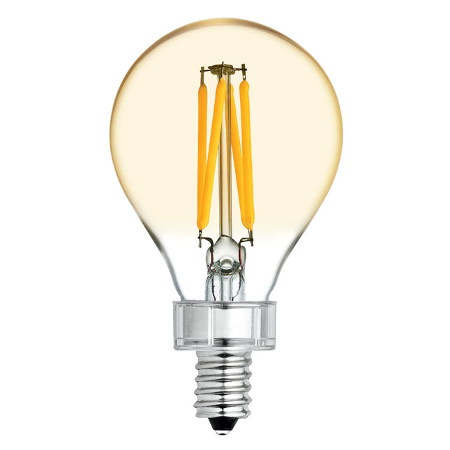 GE Lighting 36555 bombilla de filamento LED regulable de estilo vintage, 5.5 (equivalente a 60 vatios), 400 lúmenes con base de candelabro A15, paquete de 2, luz cálida