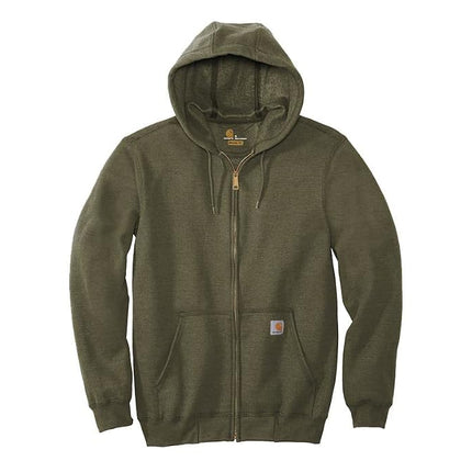 Carhartt Men's Big & Tall Midweight Zip Front Hooded Sweatshirt K122, Moss, XL Tall
