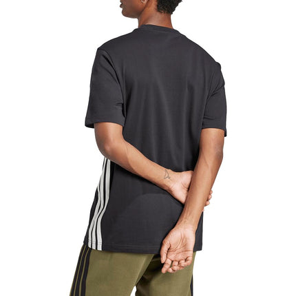 adidas Men's Essentials Single Jersey 3-Stripes T-Shirt, Black/White, XX-S