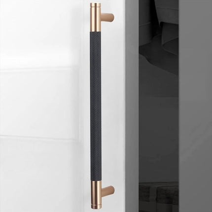 POVEFONK 10 Pack Black and Champagne Copper Knurled Cabinet Pulls - 7-1/2 inch(192mm) Drawer Pulls for Kitchen Cabinets