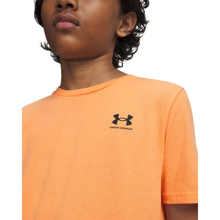 Under Armour Boys Sportstyle Left Chest T-Shirt Orange M