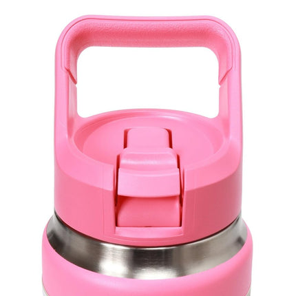 YETI Rambler 26 oz Bottle, Vacuum Insulated, Stainless Steel with Color Matching Straw Cap, Tropical Pink