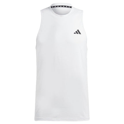 adidas Men's Training Essentials Feel Ready Logo Sleeveless T-Shirt, White/Black, XS
