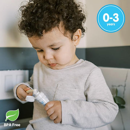 Dr. Brown's Infant-to-Toddler Toothbrush Set, Soft & Gentle Manual Toothbrushes for Baby, Green/Dark Blue/Ecru/Blue, BPA Free, 0-3 Years – 4-Pack
