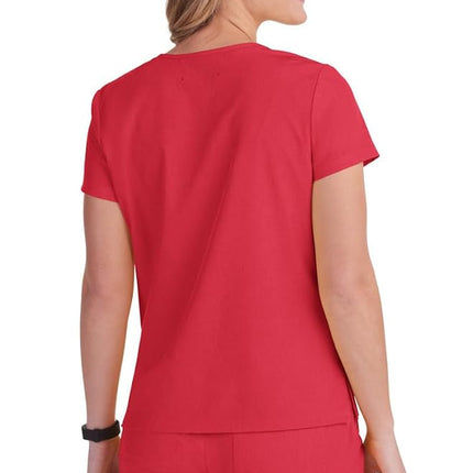KOI Basics 373 Women's Becca Top, Heather Candy Red, XL