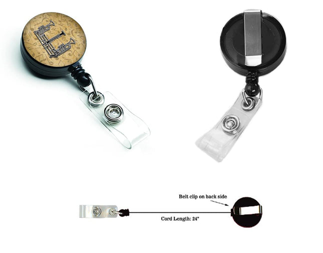 Caroline's Treasures Letter E Musical Instrument Alphabet Retractable Badge Reel, Multicolor (CJ2004-EBR)